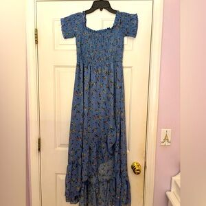 Altar’d State Off the Shoulder Blue Floral Dress (Size L)